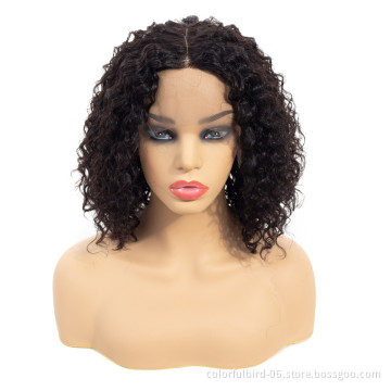 Natural Middle Peruvian Mink jerry curly Wig with 4x4 Closure Transparent HD Lace closure human hair wig curly